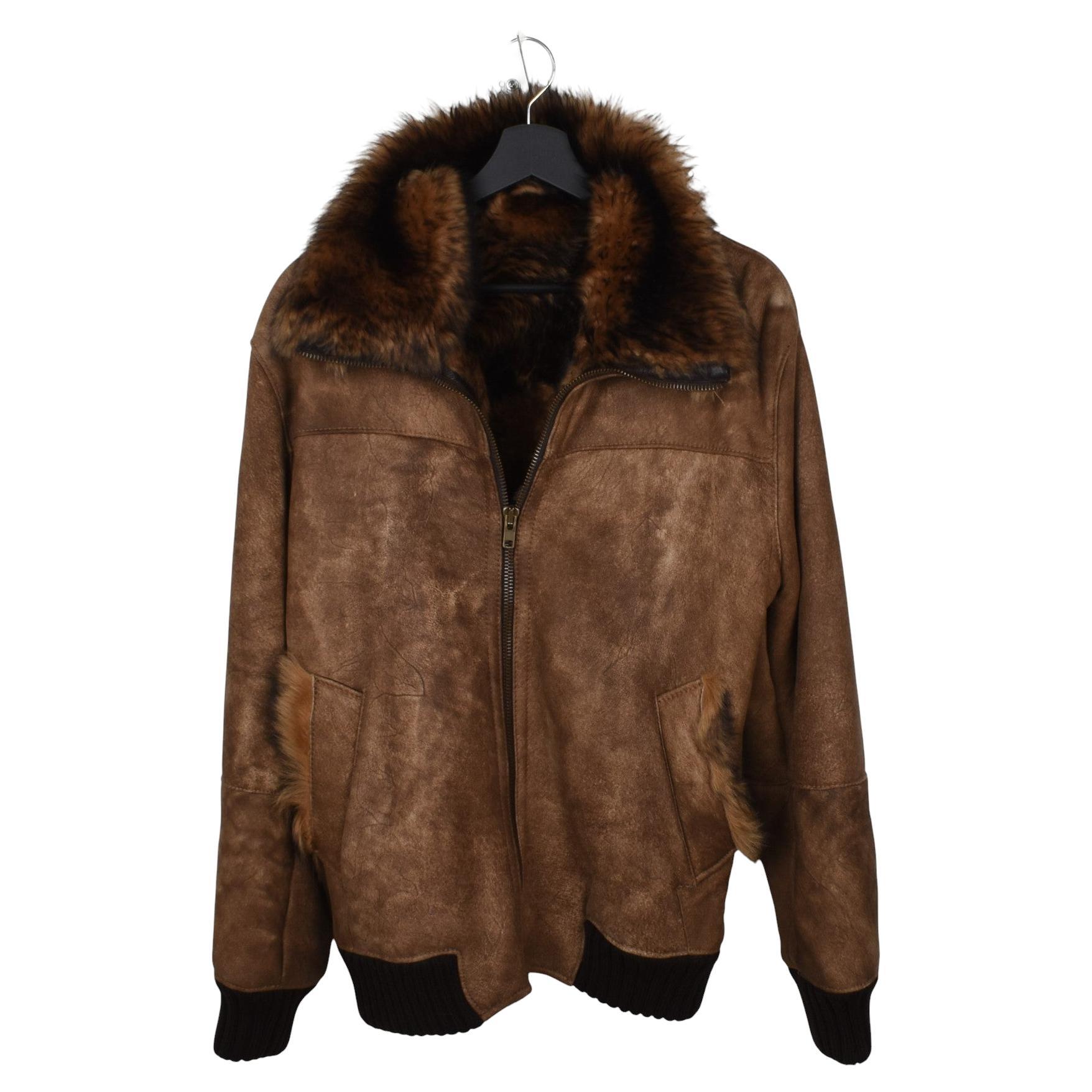 Dolce Gabbana Shearling Men Jacket Fur Deerskin Size IT48-M
