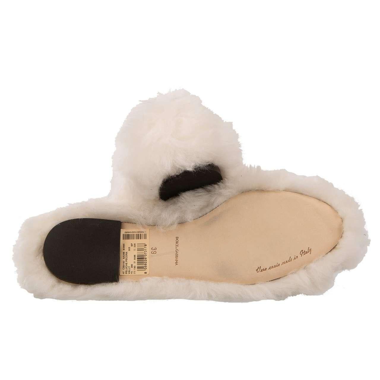 Dolce & Gabbana - Sheep Toy Eco Faux Fur Ballet Flats VALLY White 39.9 For Sale 1
