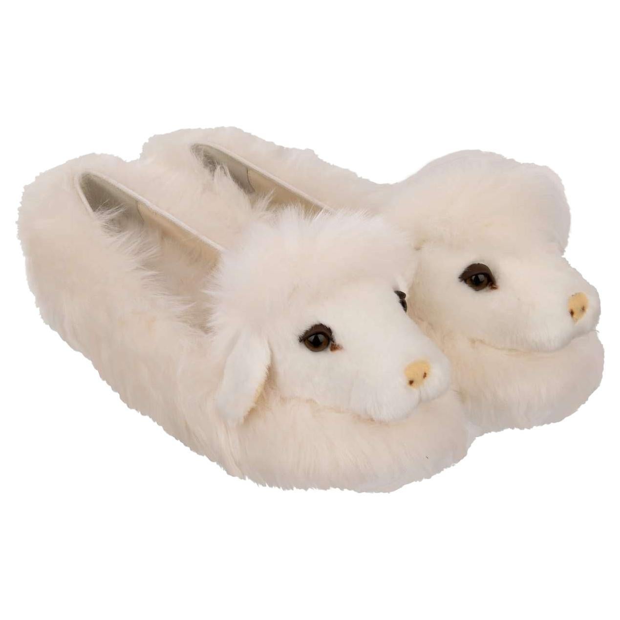 Dolce & Gabbana - Sheep Toy Eco Faux Fur Ballet Flats VALLY White 39.9 For Sale