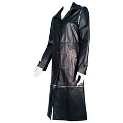 Dolce & Gabbana Sheepskin Zippered Trench Coat 40 EU