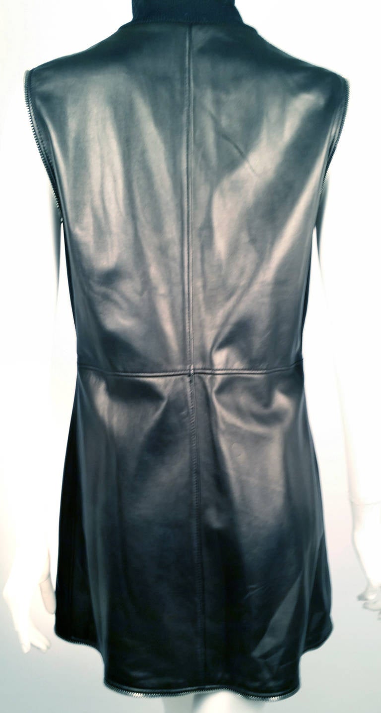 Dolce & Gabbana Sheepskin Zippered Trench Coat 40 EU For Sale 2