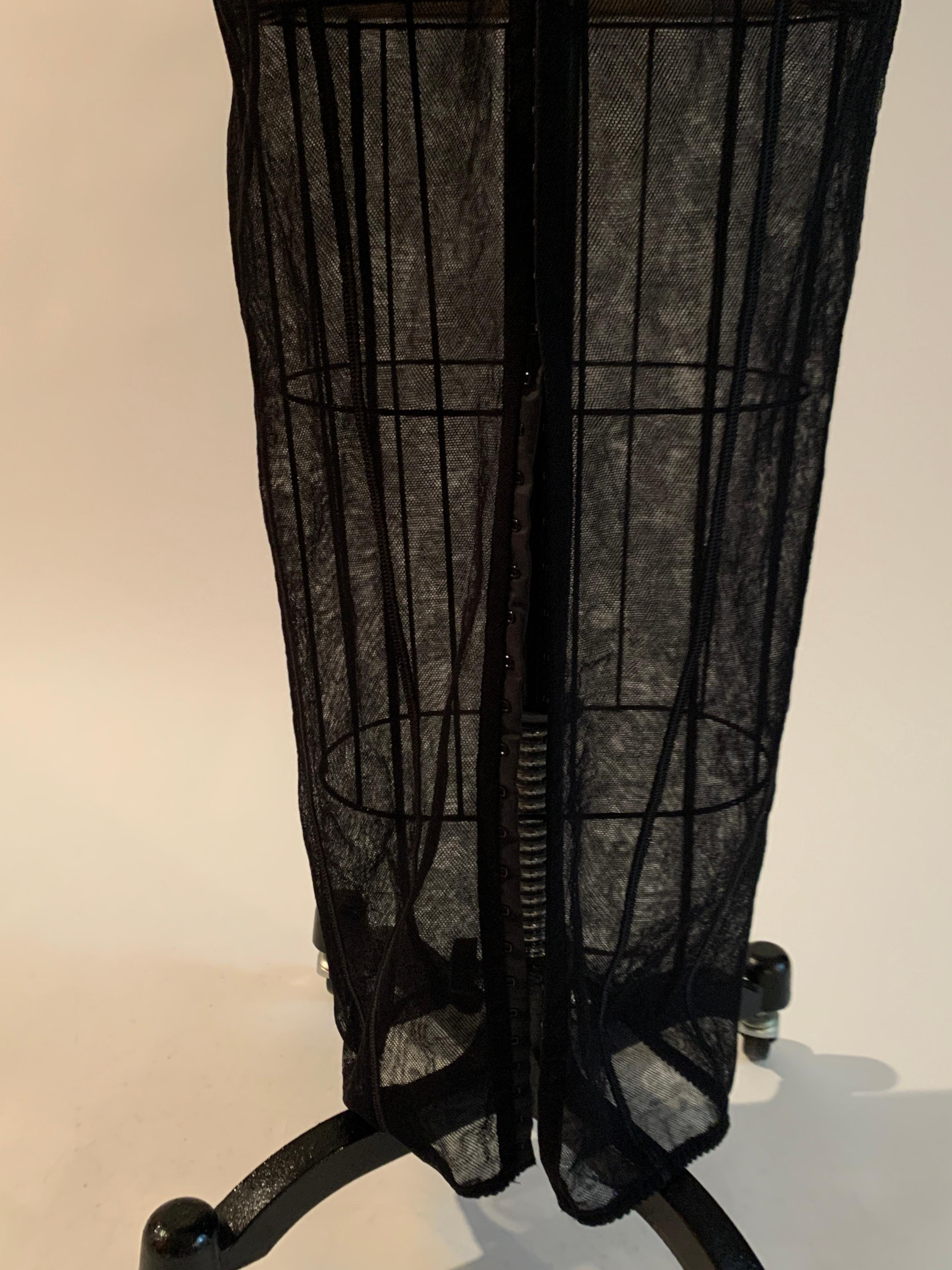 Dolce & Gabbana Sheer Black Mesh Corset Dress with Hook and Eye Closure Up Back In Good Condition In San Francisco, CA