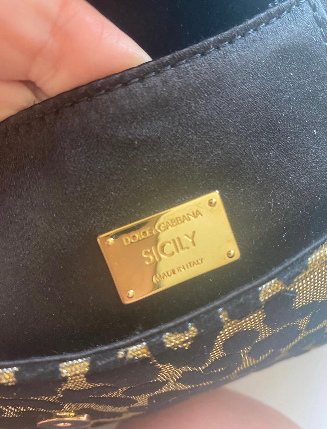 Dolce & Gabbana Beige Black Sicily Leopard Handbag Evening Shoulder Bag DG  For Sale 1