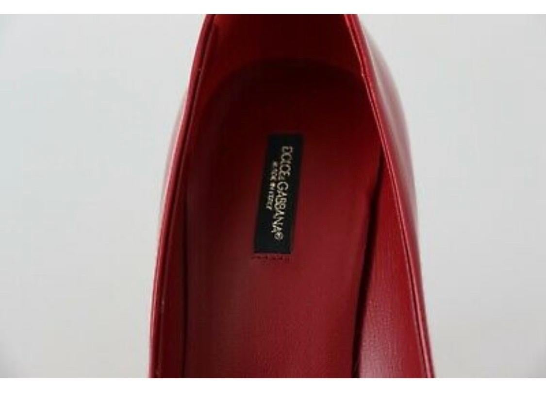Dolce & Gabbana Shoes Red Leather Patent Pumps Heels EU39 2
