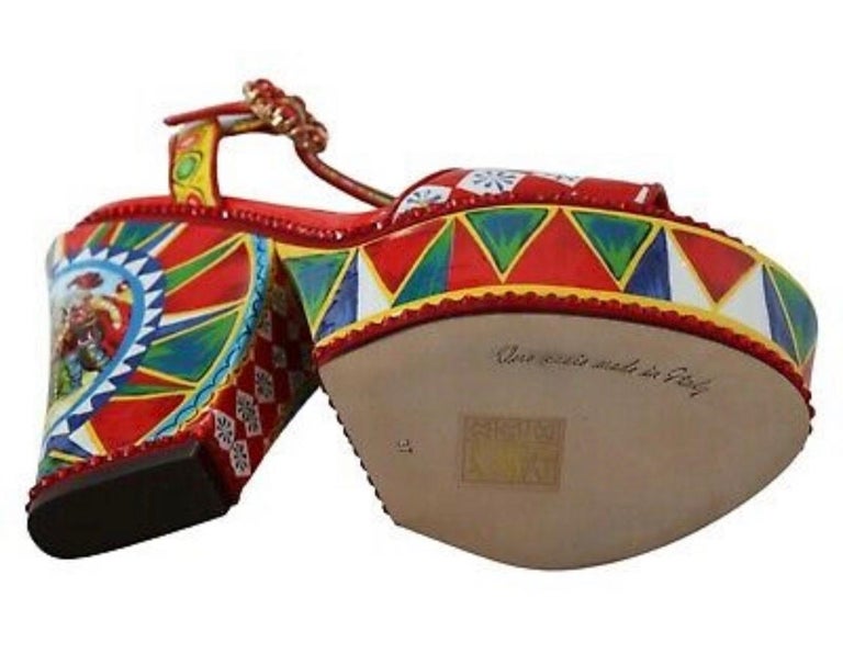 Dolce & Gabbana Multicolor Carretto Crystal Fur Sandals Shoes main image 1