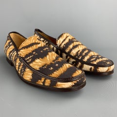 DOLCE & GABBANA Shoes - Size US 10 Brown Tiger Canvas Slip On Loafers