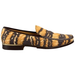 DOLCE & GABBANA Shoes - Size US 10 Brown Tiger Canvas Slip On Loafers