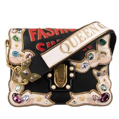 Dolce & Gabbana Shoulder Bag LUCIA Fashion Sinner with Crystals and Studs Black