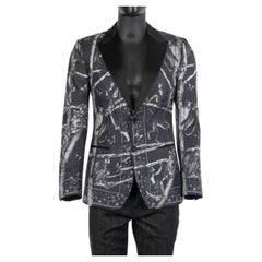 Dolce & Gabbana - SICILIA Monkey Silk Blazer Gray Black 44