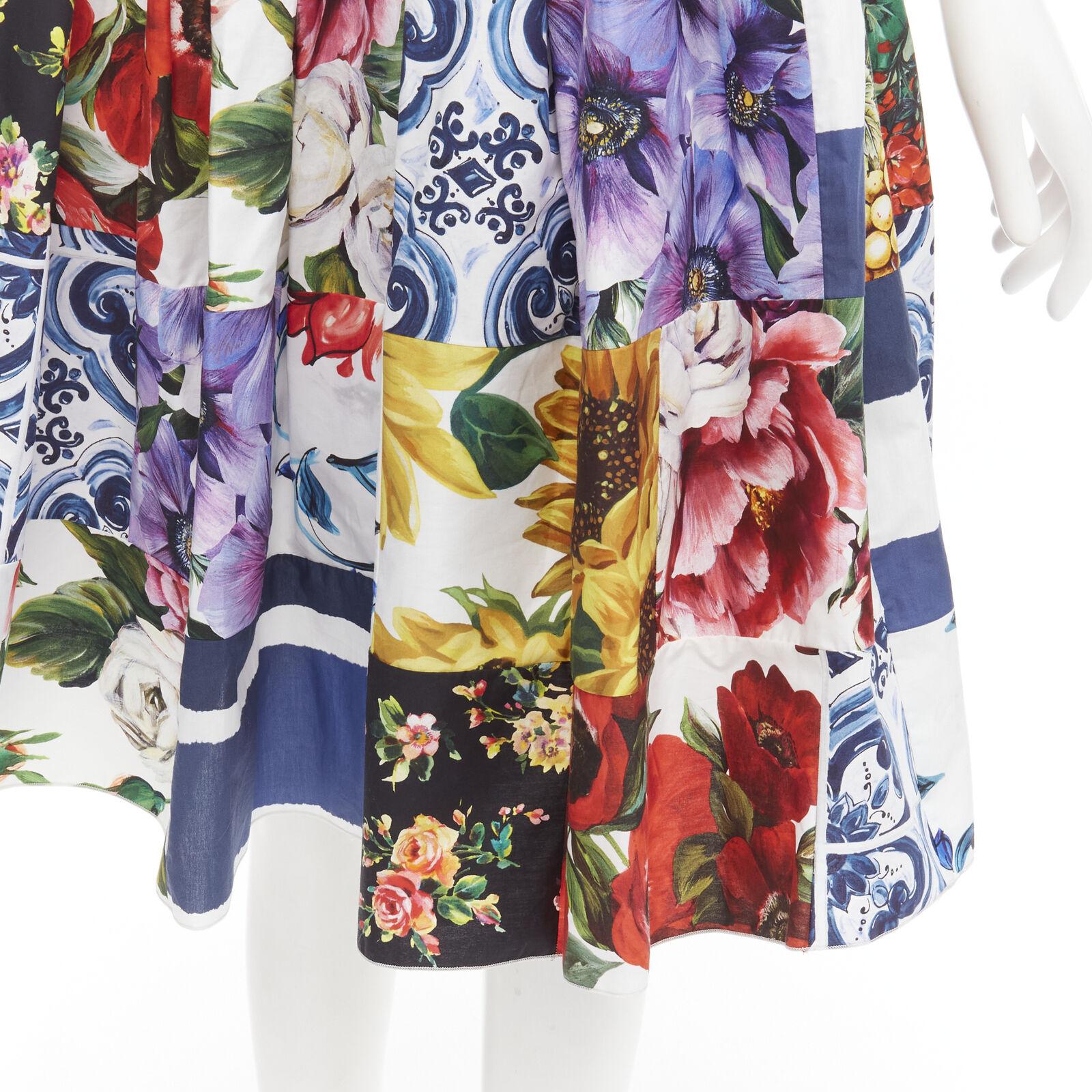 DOLCE GABBANA Sicilian Patchwork floral patchwork brocade waist skirt IT38 XS For Sale 2
