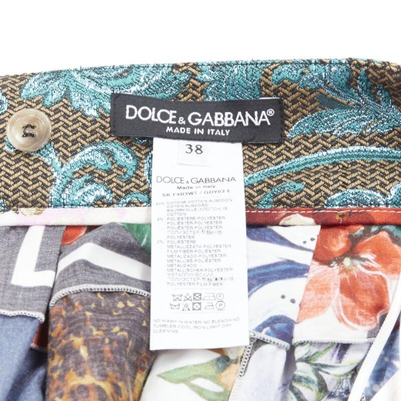 DOLCE GABBANA Sicilian Patchwork floral patchwork brocade waist skirt IT38 XS For Sale 3