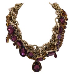 Dolce & Gabbana Sicilian Sparkle Gold-Tone Statement Women's Statement Necklace