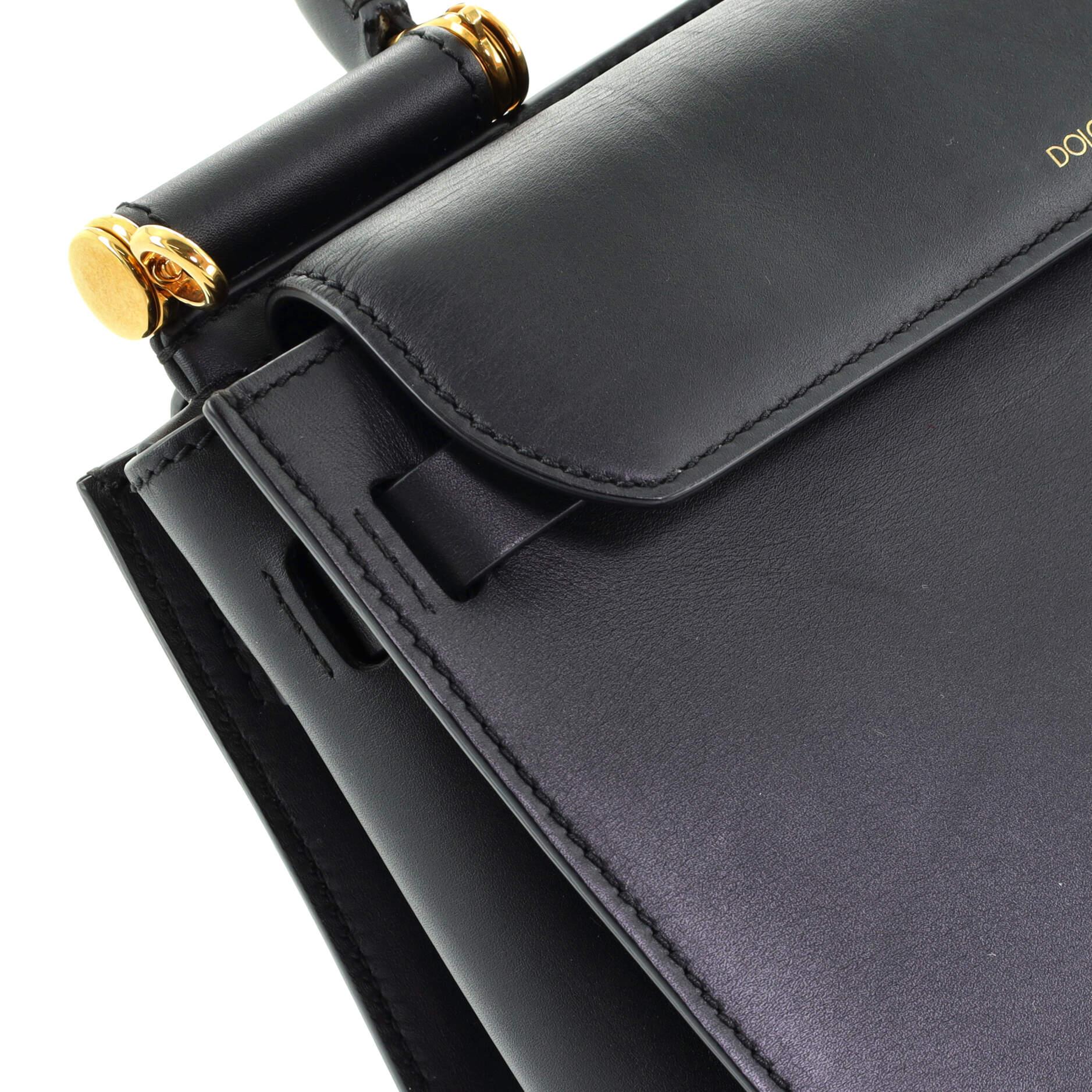Black Dolce & Gabbana Sicily 62 Bag Leather Medium