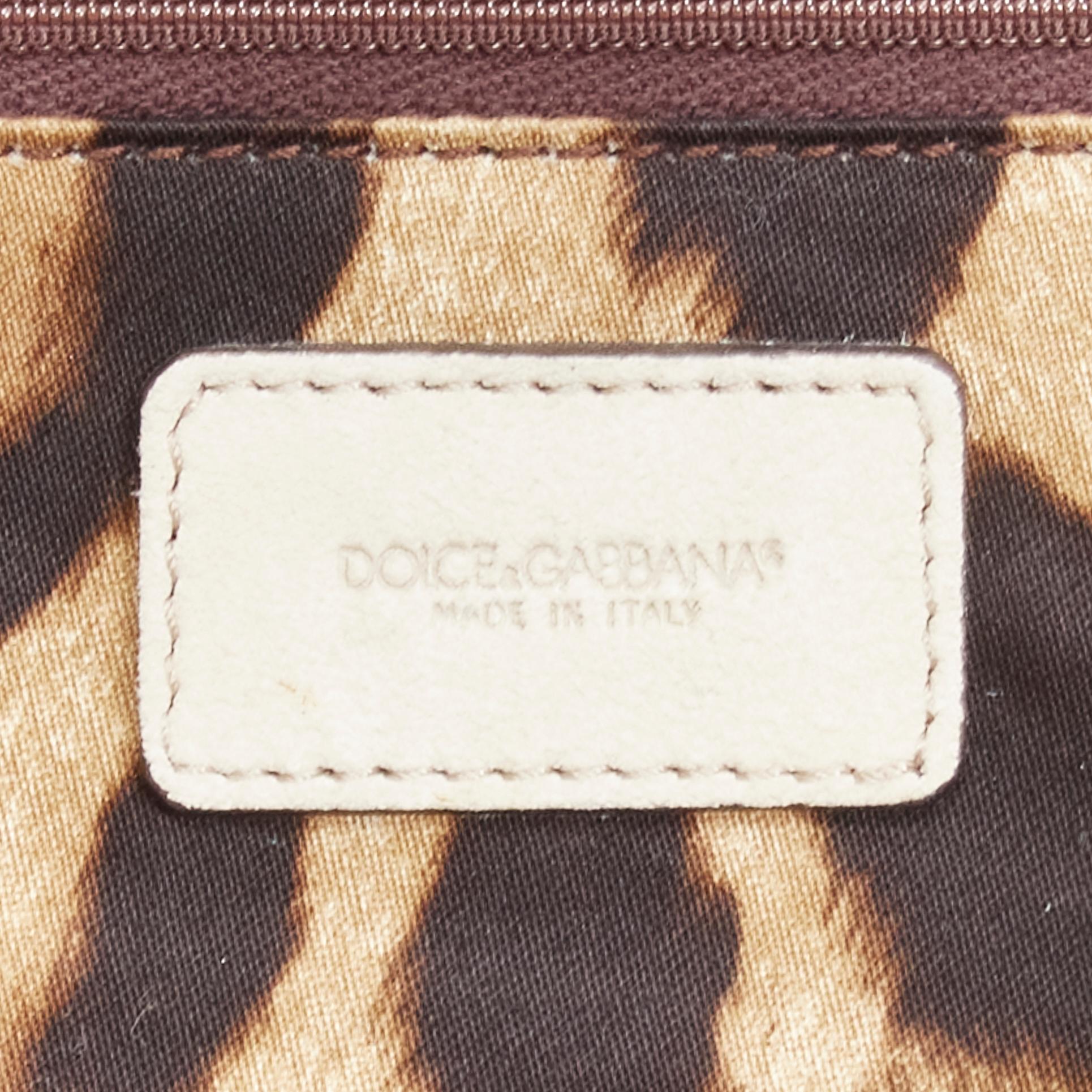 DOLCE GABBANA Sicily beige raffia crochet large top handle crossbody bag 4