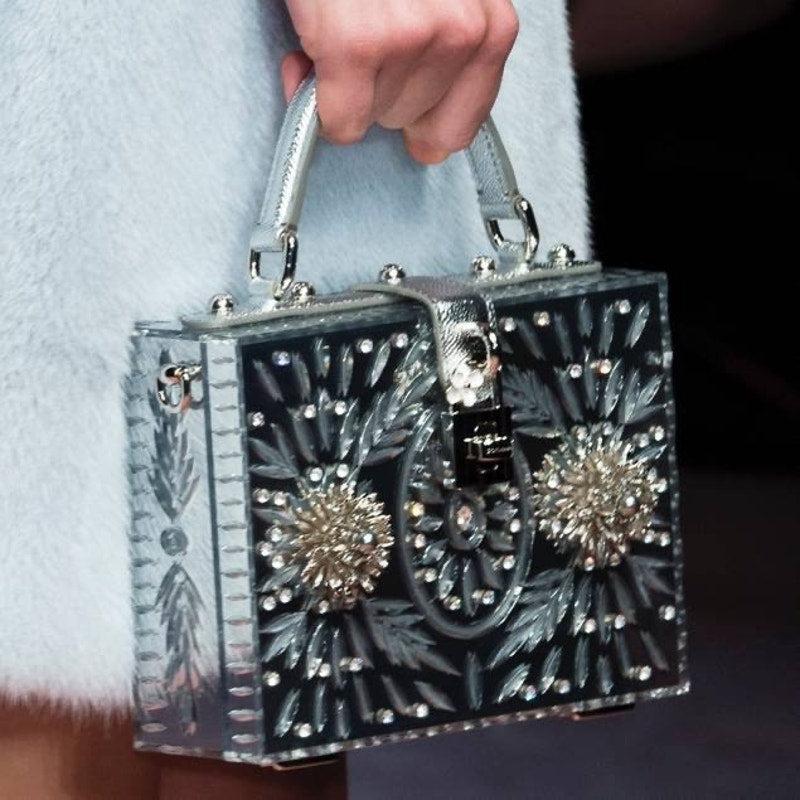 DOLCE & GABBANA Sicily Clear Plexiglass Cinderella Clutch For Sale 5