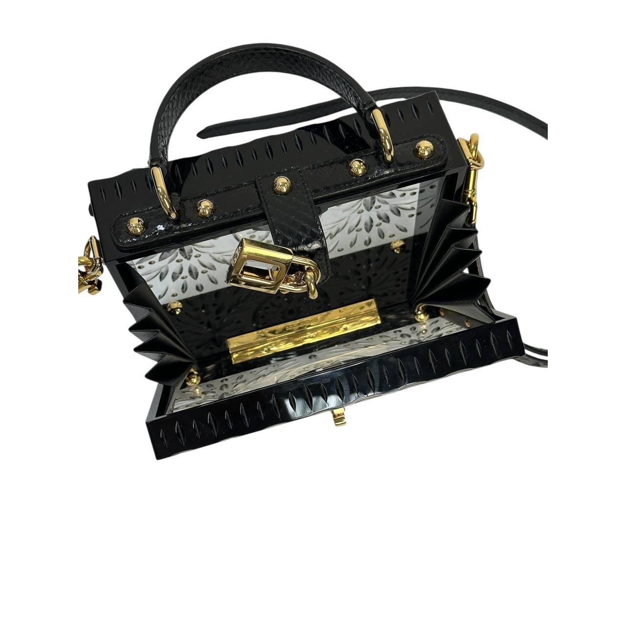 DOLCE & GABBANA Sicily Clear Plexiglass Cinderella Clutch For Sale 3