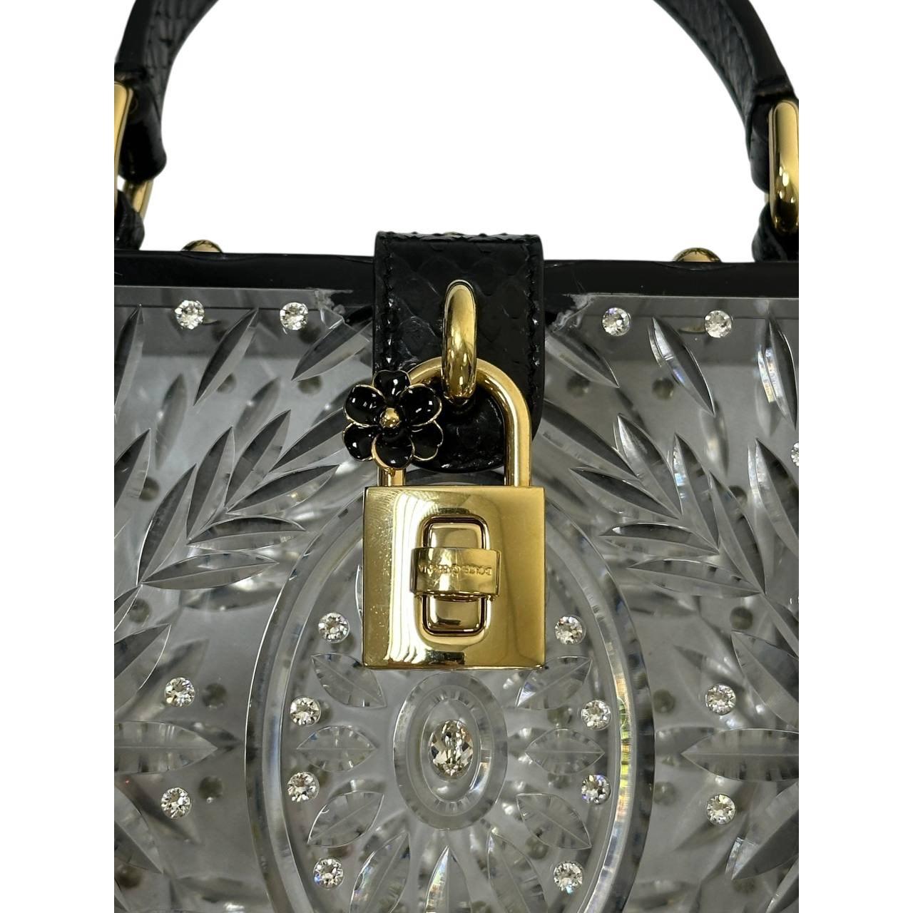 DOLCE & GABBANA Sicily Clear Plexiglass Cinderella Clutch For Sale 4