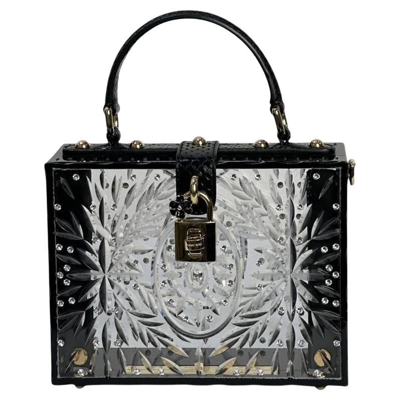 DOLCE & GABBANA Sicily Clear Plexiglass Cinderella Clutch For Sale