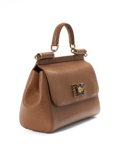 Dolce & Gabbana Sicily Large Swarovski Grained Beige