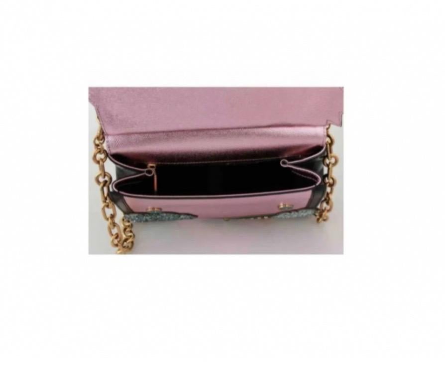 Dolce & Gabbana SICILY Tasche aus Leder und Schlangenhaut mit mehrfarbigem Liebesmuster im Zustand „Hervorragend“ in WELWYN, GB