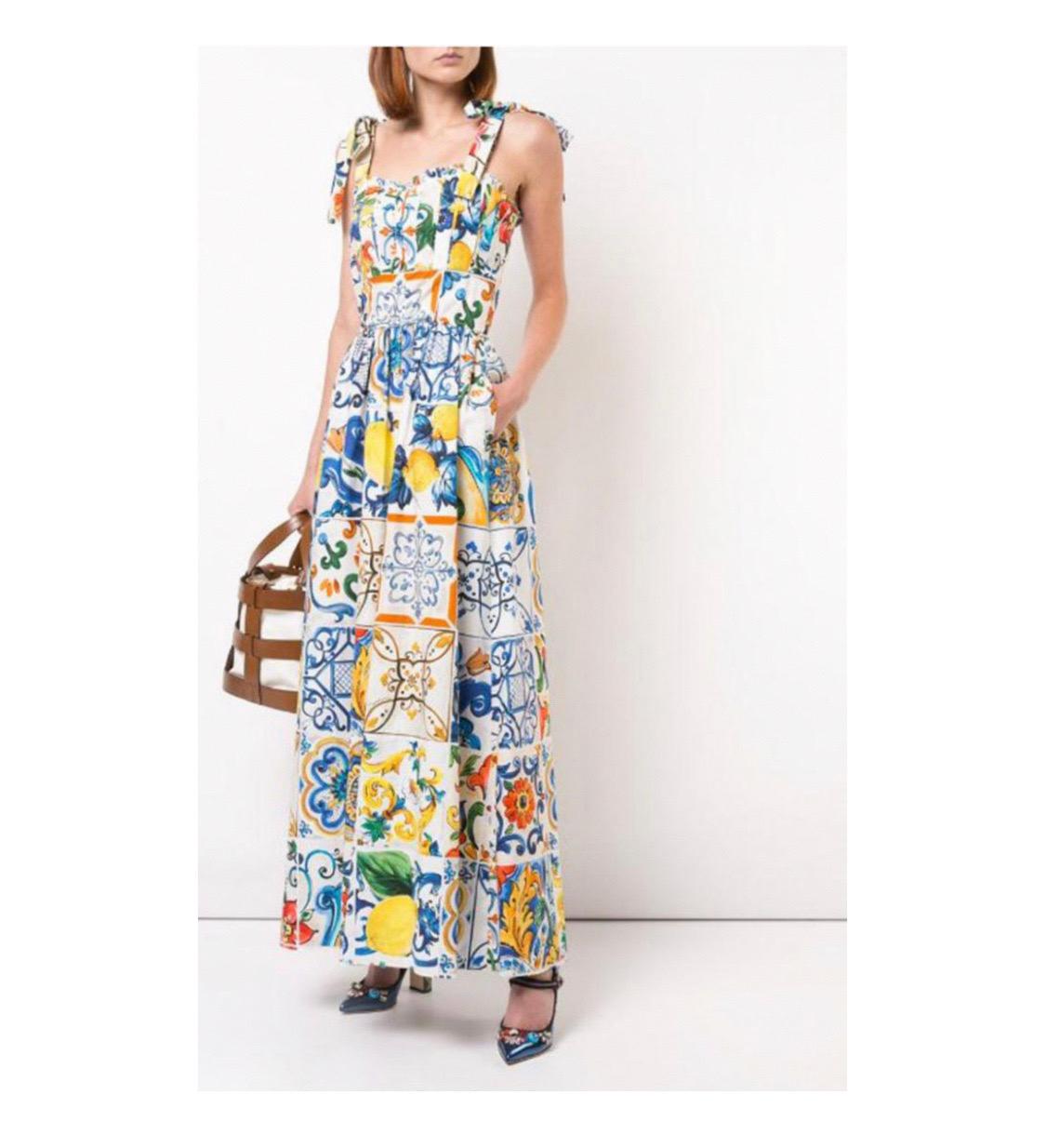 Dolce and Gabbana Sicily Maiolicacotton 