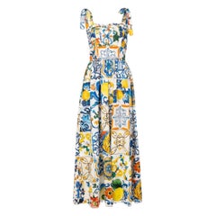 Dolce & Gabbana Sicily Maiolicacotton maxi dress jumpsuit