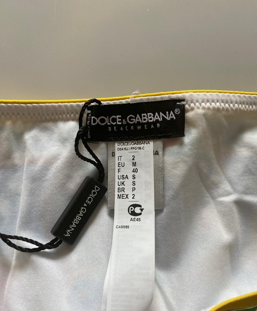 Dolce & Gabbana Sicily Majolica Geranium Swimsuit Swimwear Bikini Beachwear Set In New Condition In WELWYN, GB