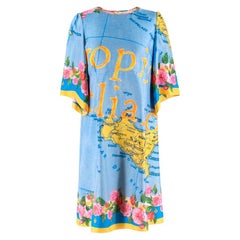 Dolce & Gabbana Sicily Map Print Dress M 44 