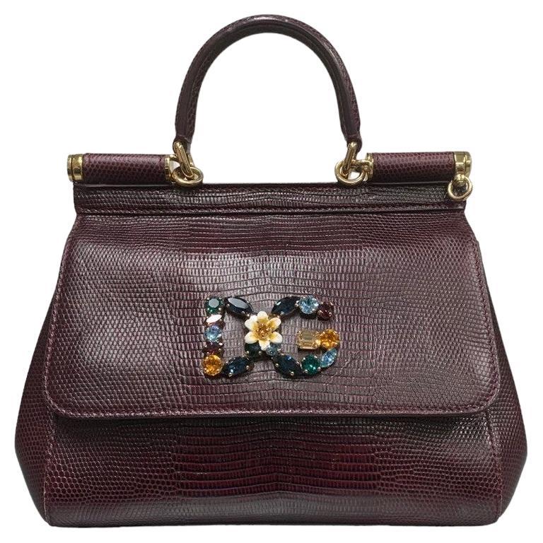 Dolce and Gabbana Blue Leather Small Miss Sicily Top Handle Bag at 1stDibs