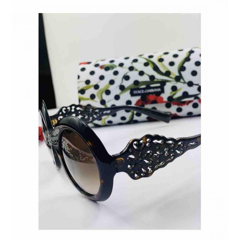 Black Dolce & Gabbana Sicily Plastic Gradient Lens Oversized Sunglasses in Multicolour