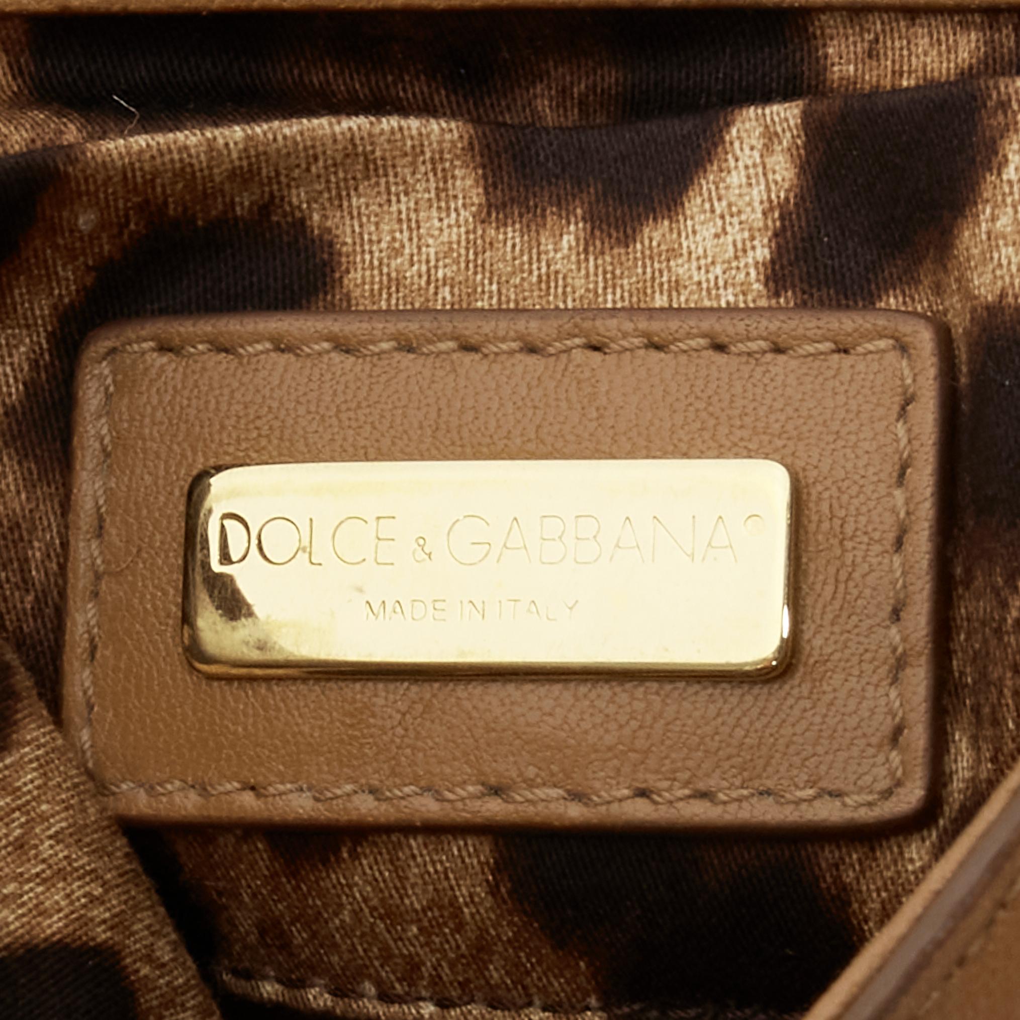 DOLCE GABBANA Sicily shearling lamb fur embossed leather mini crossbody bag 6