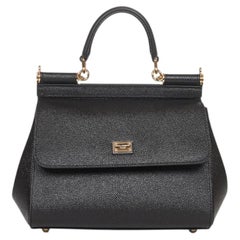 Dolce & Gabbana Sicily Handtasche mit Tragegriff – Schwarz