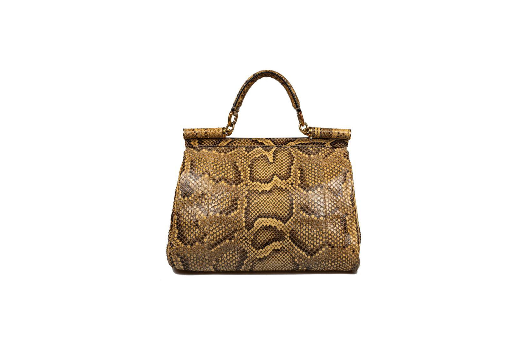 Dolce Gabbana Sicily Tote Bag Python Leather For Sale 3