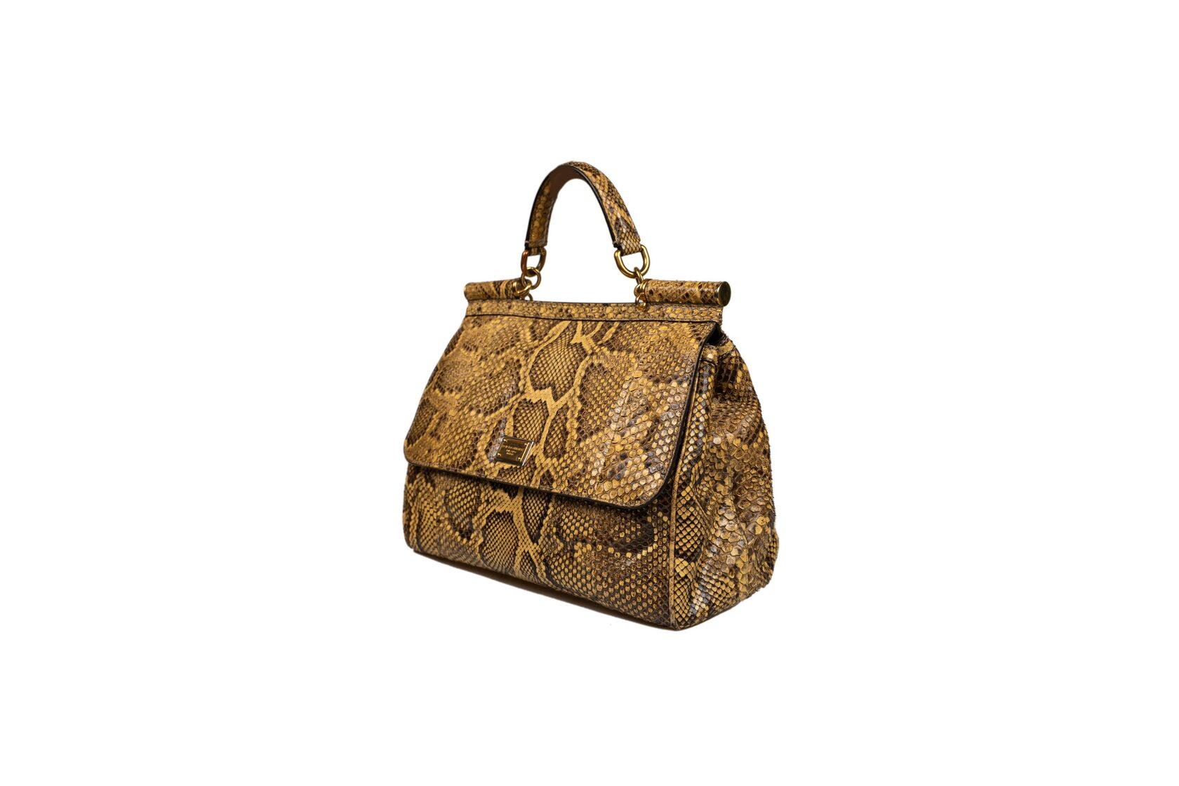 Dolce Gabbana Sicily Tote Bag Python Leather For Sale 5