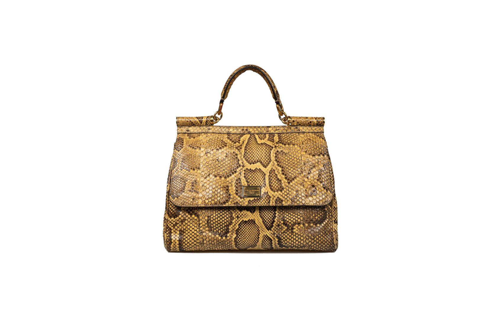Dolce Gabbana Sicily Tote Bag Python Leather For Sale 8