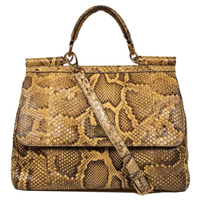 Dolce Gabbana Sicily Tote Bag Python Leather For Sale