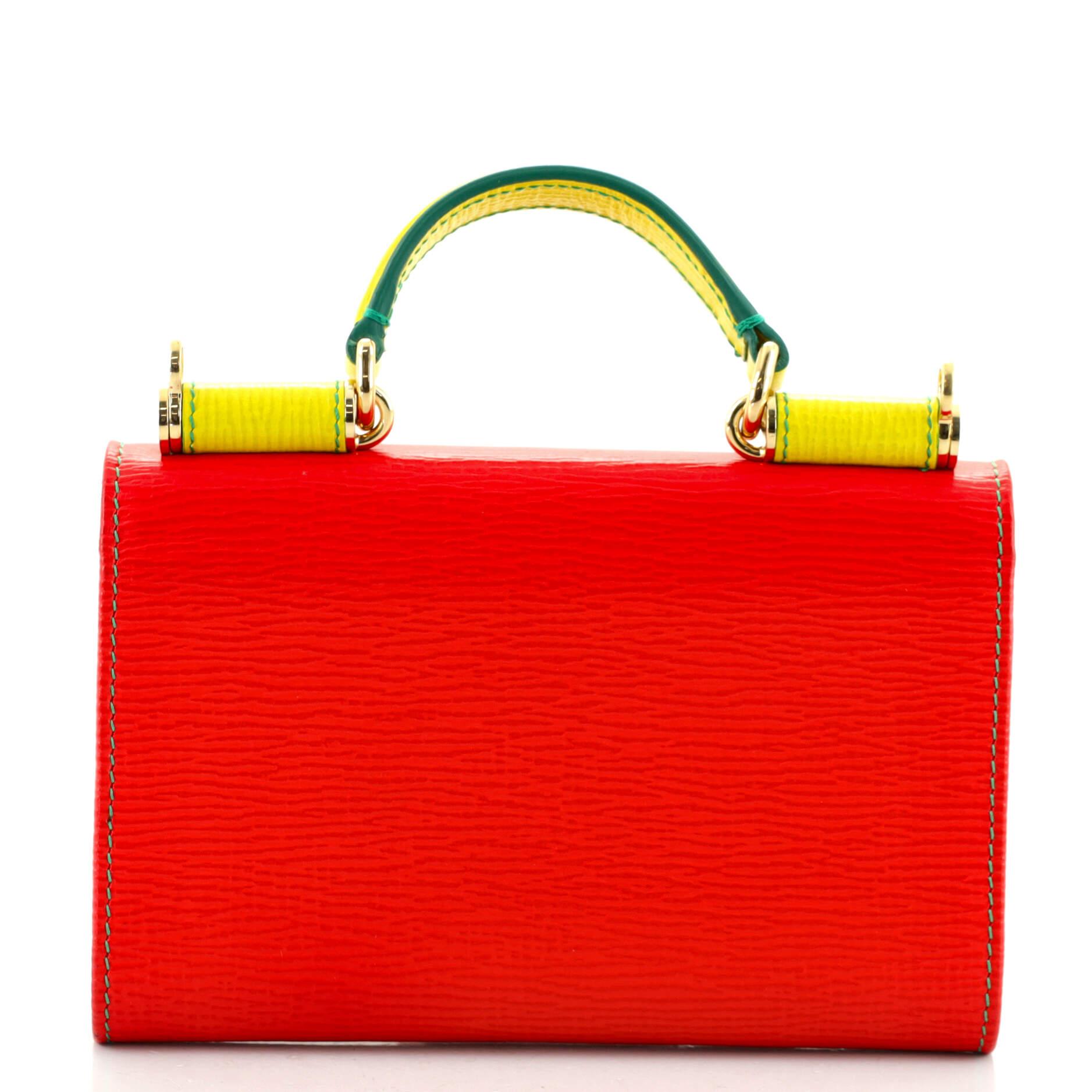 Dolce & Gabbana Portemonnaie aus Sizilien an Kette aus Leder Mini (Rot)