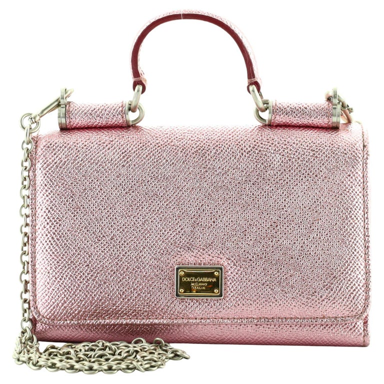 Dolce and Gabbana Sicily Wallet on Chain Leather Mini at 1stDibs
