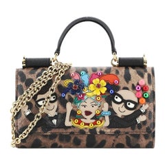 Dolce & Gabbana Sicily Wallet on Chain Printed Leather Mini