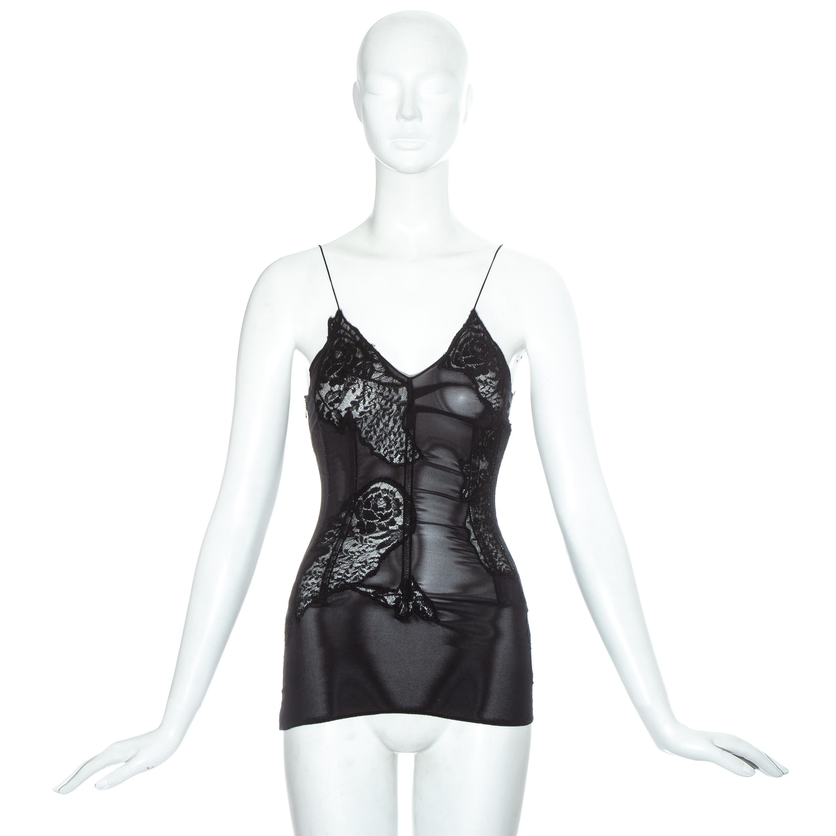 Dolce & Gabbana silk chiffon corset with lace inserts, internal boning and lace up fastening

Spring-Summer 2002
