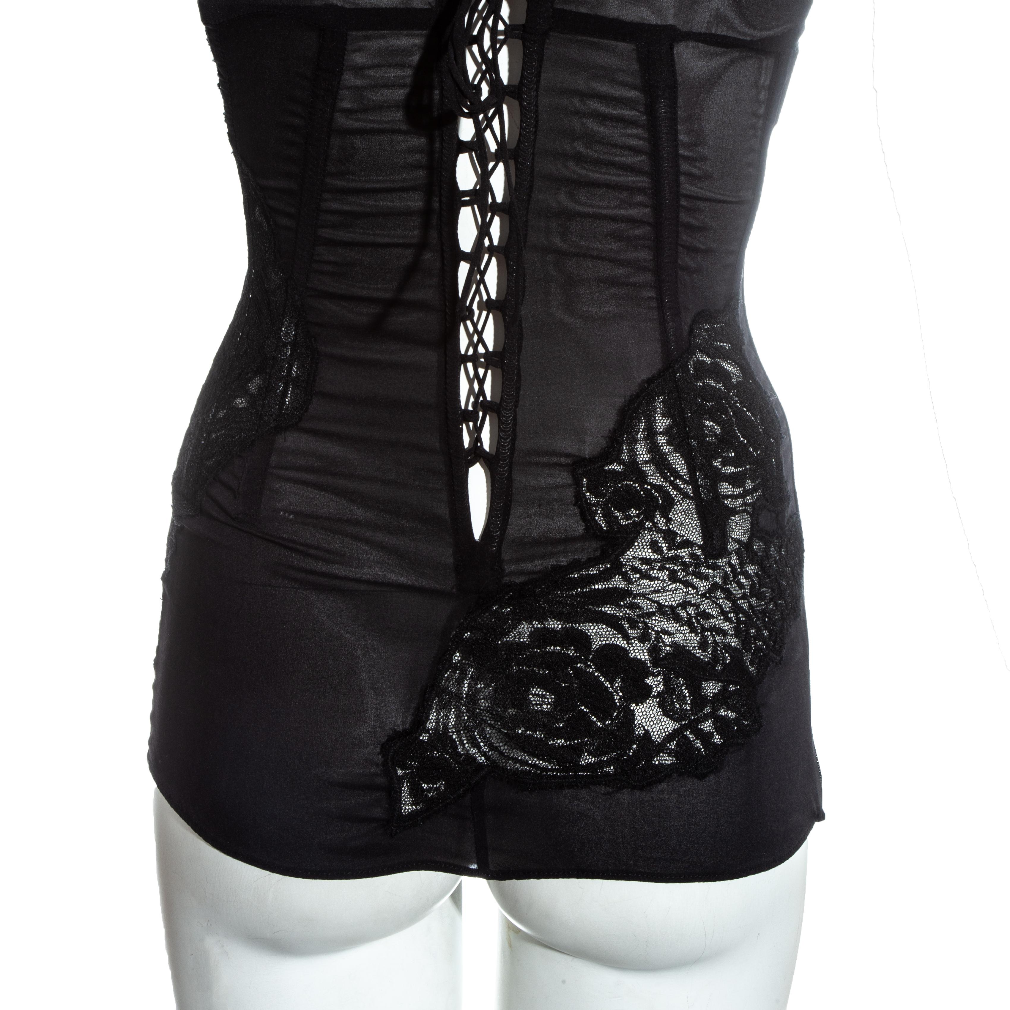 Black Dolce & Gabbana silk and lace corset, ss 2002