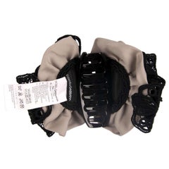 Dolce & Gabbana - Fermaglio per capelli in seta e pizzo grigio nero