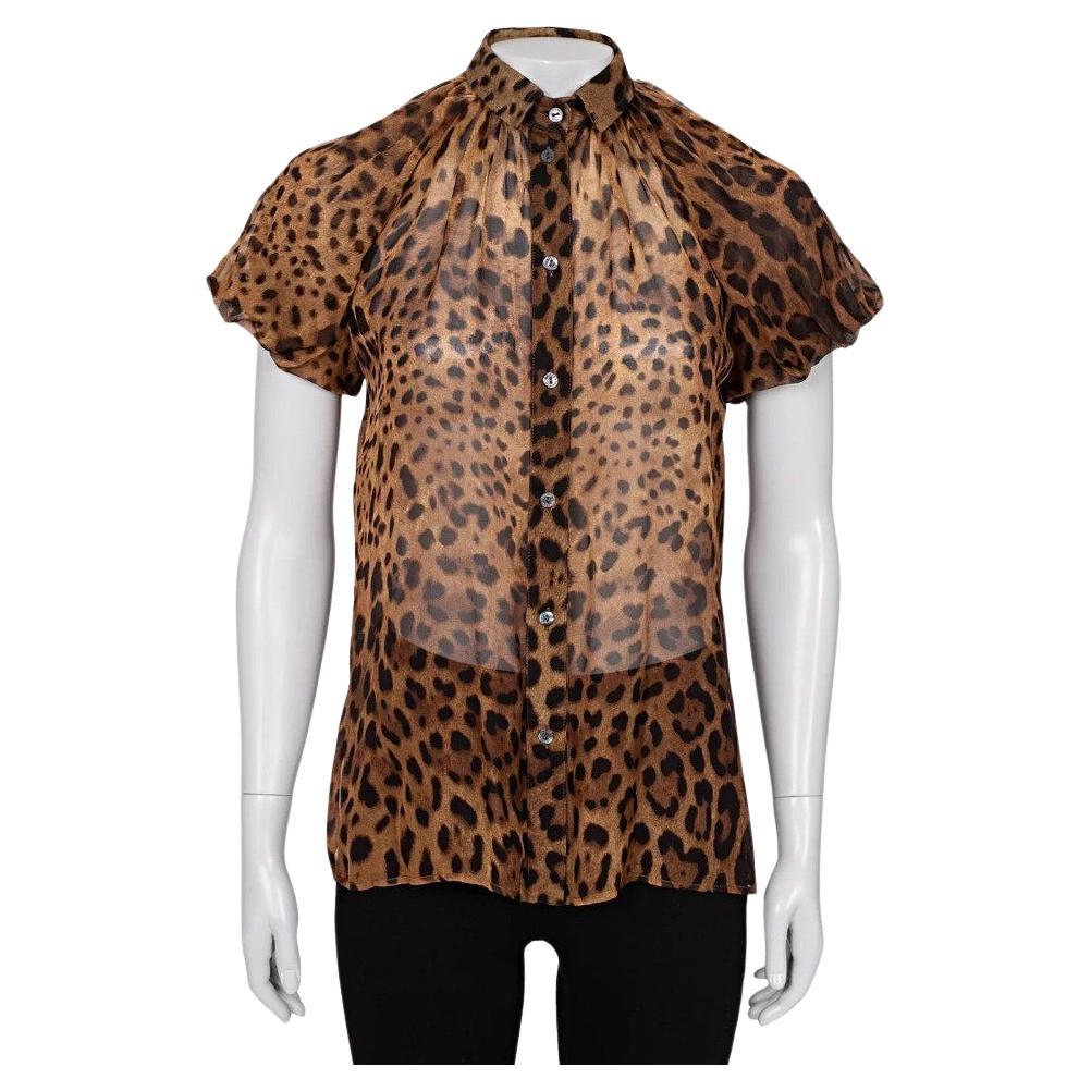 Blusa de seda con estampado animal Dolce & Gabbana - Talla XS/IT38
