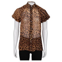 Dolce & Gabbana Silk Animal Print Blouse - Size XS/IT38
