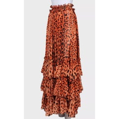Dolce & Gabbana Silk Animal Print Maxi Skirt - XXS (IT36)