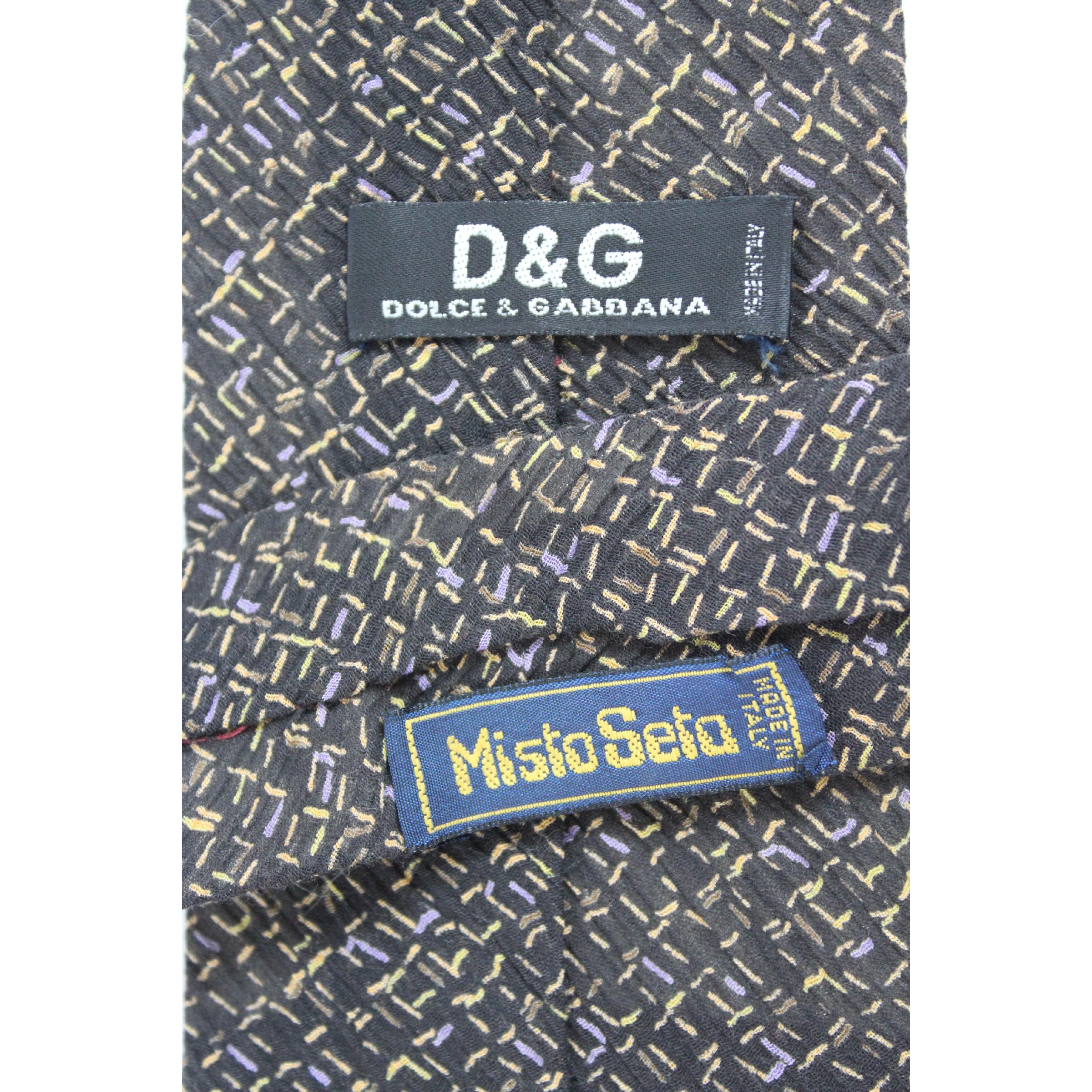 Dolce & Gabbana - Cravate classique en soie marron Excellent état - En vente à Brindisi, Bt