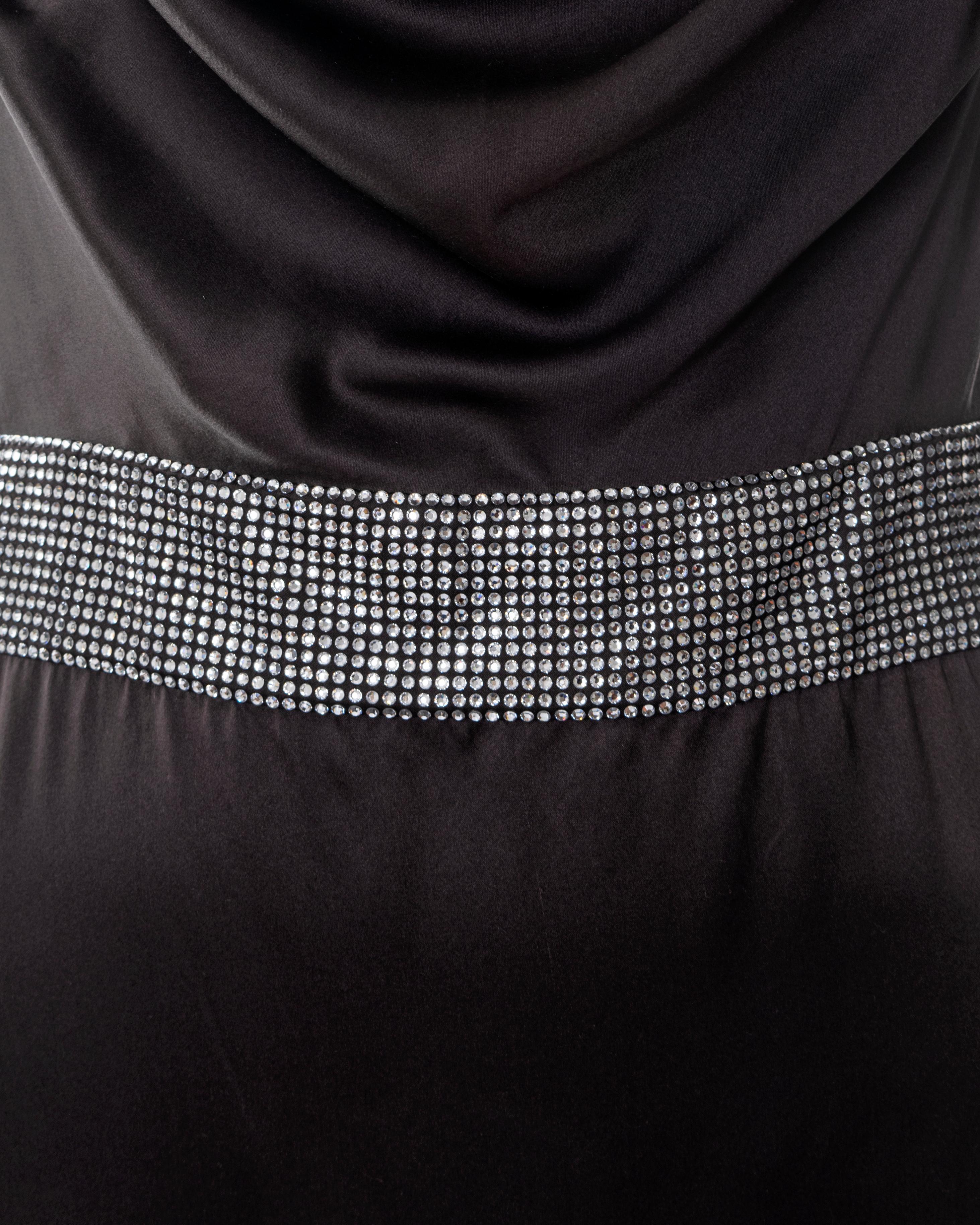 Robe du soir en soie Brown de Dolce & Gabbana avec ceinture en cristal, fw 2005 Pour femmes en vente