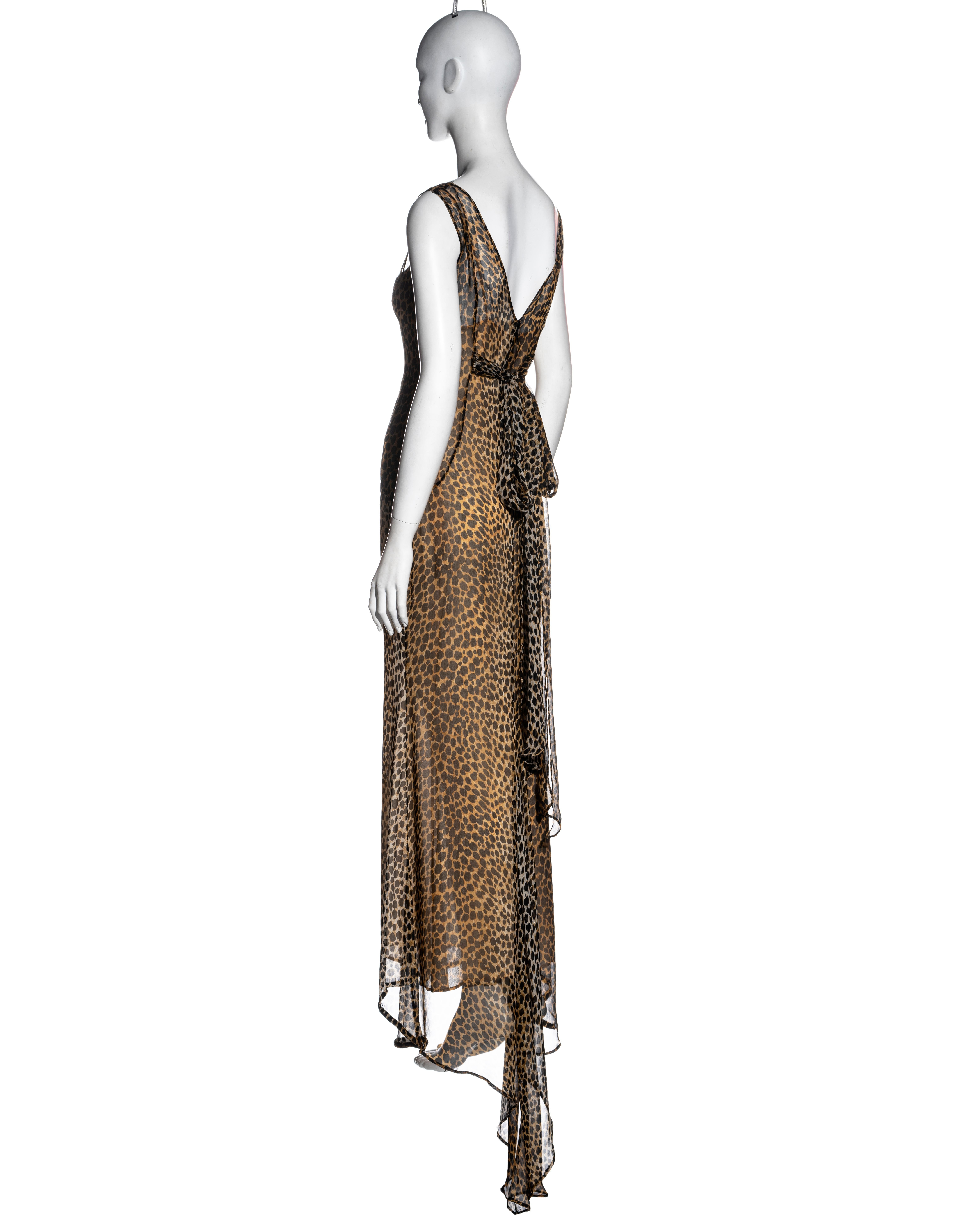 Dolce & Gabbana silk chiffon cheetah print evening slip dress, fw 1996 4