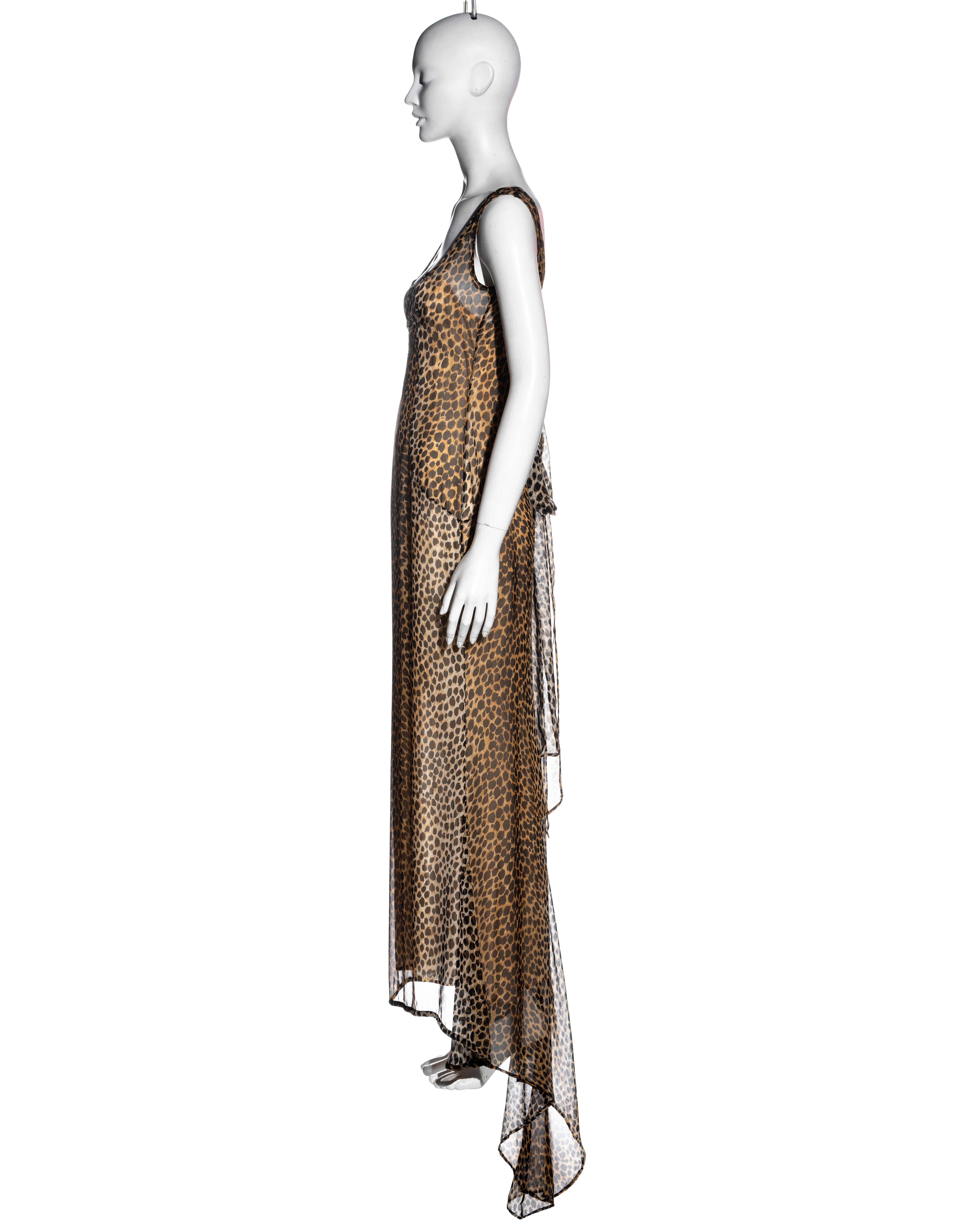 Dolce & Gabbana silk chiffon cheetah print evening slip dress, fw 1996 2