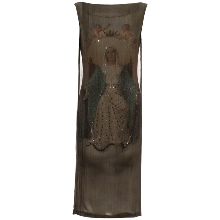 Dolce and Gabbana silk chiffon Virgin Mary print diamant shift dress, ss  1998 For Sale at 1stDibs | dolce gabbana virgin mary, virgin mary print  dress, dolce and gabbana virgin mary dress